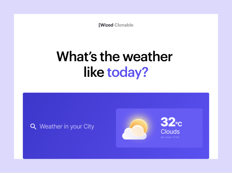 Weather Widget in flow Wized